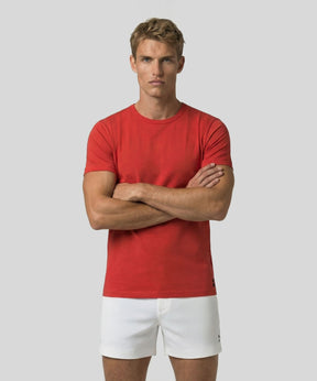 Crew Neck T-Shirt Eyelet Edition: Shocking Red