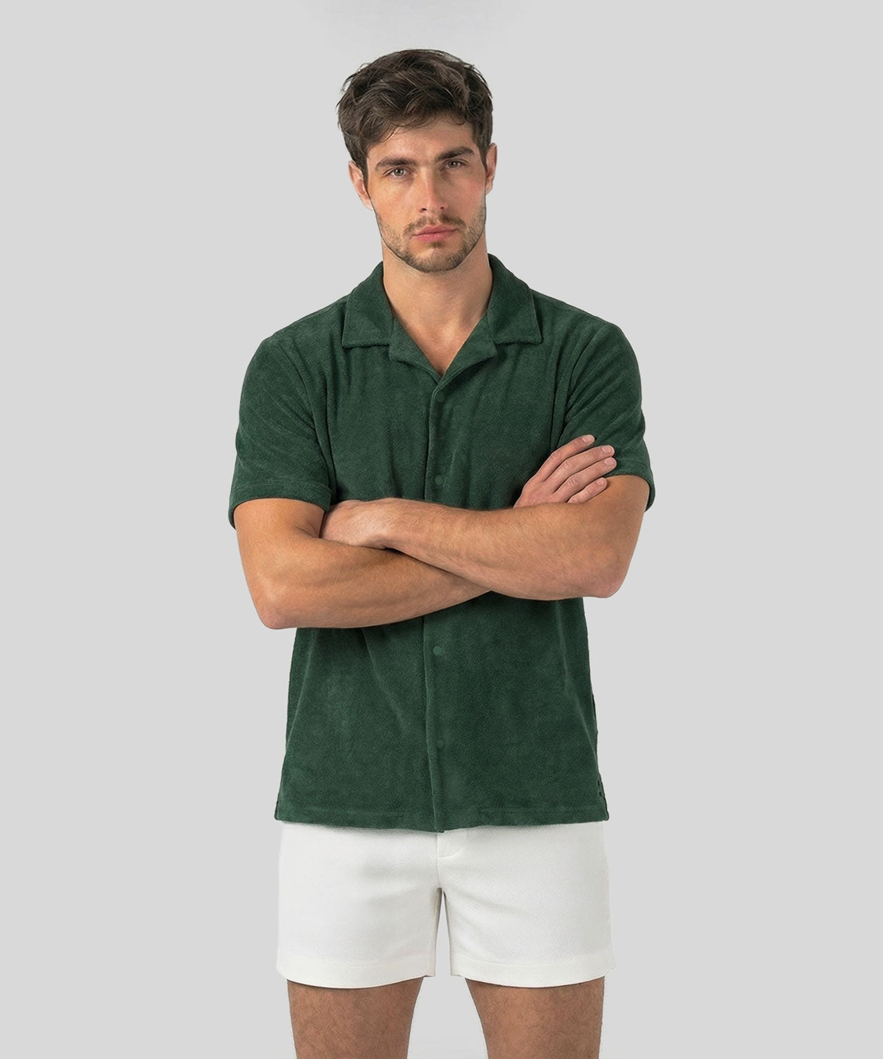 Cotton Terry Shirt: Green Court