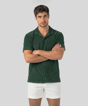 Cotton Terry Shirt: Green Court