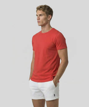 Crew Neck T-Shirt Eyelet Edition: Shocking Red