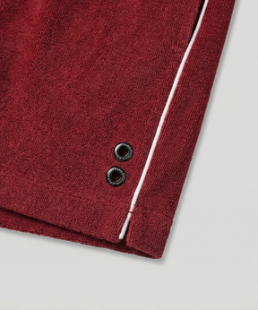 Cotton Terry Tennis Shorts w. Piping: Red