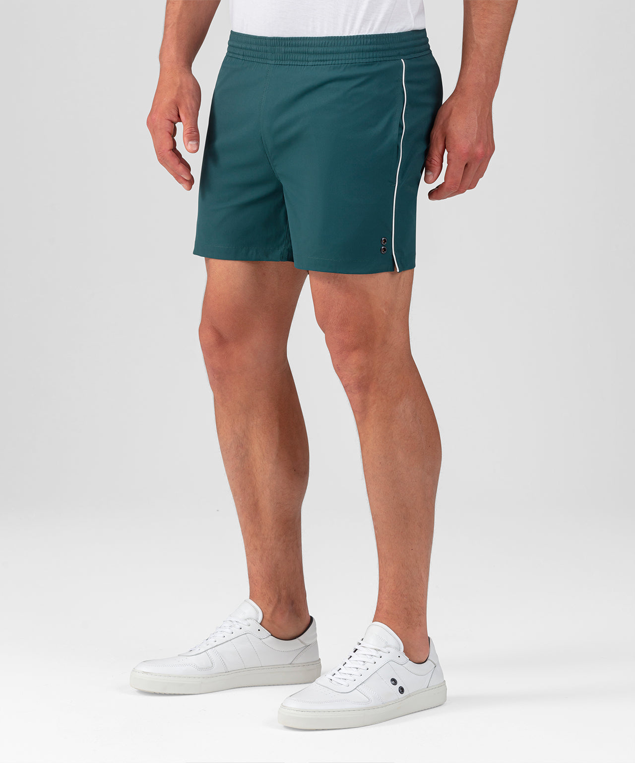 Exerciser Shorts w Piping: Green Night