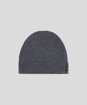 Cashmere Beanie: Dark Grey Melange