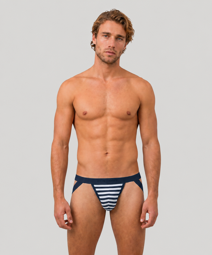 RON DORFF Jockstrap: Navy / White