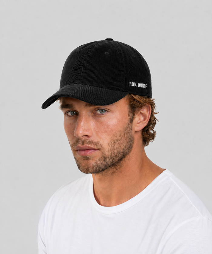 Corduroy Coach Cap "RON DORFF": Black