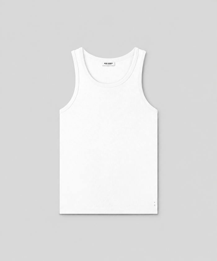Ribbed Tank Top: White