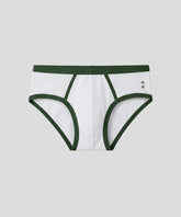 Sports Y-Front Briefs: White/Green Court