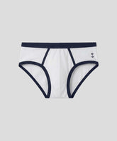 Sports Y-Front Briefs: White/Navy