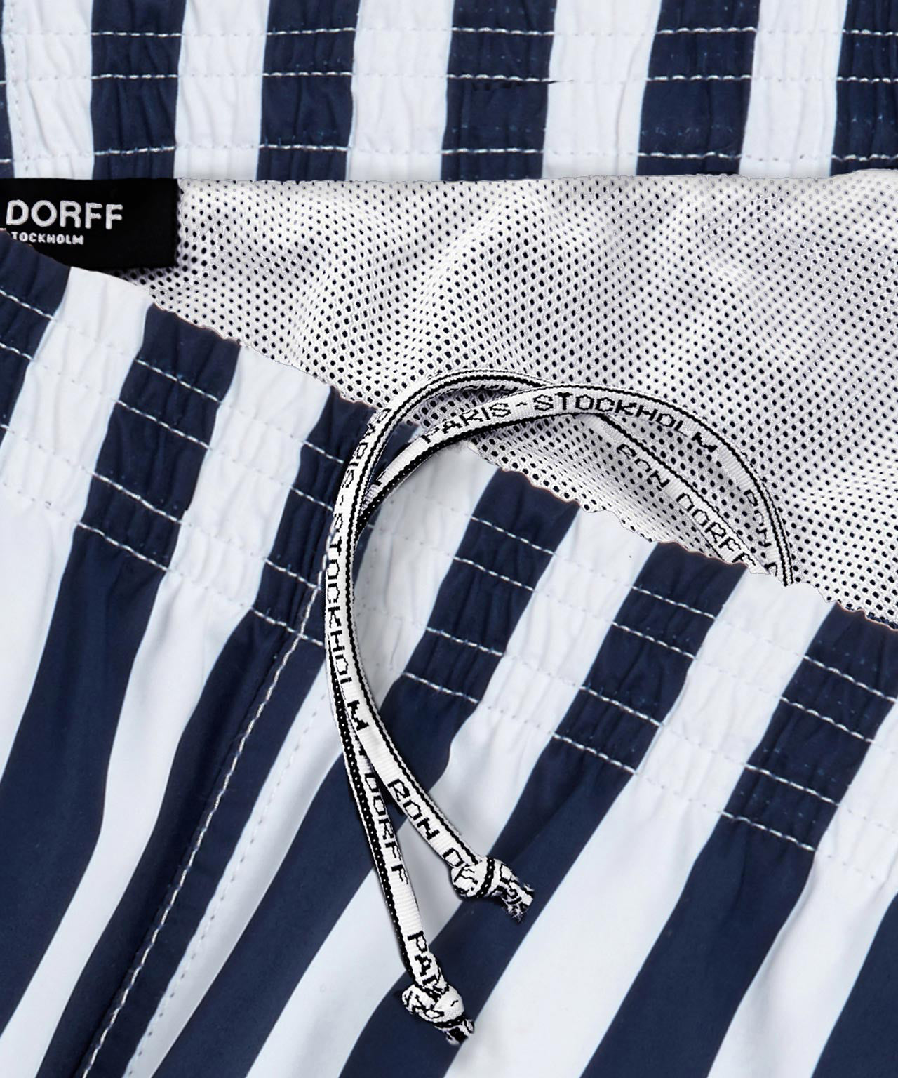 Swim Shorts Vertical Stripes: Navy/White