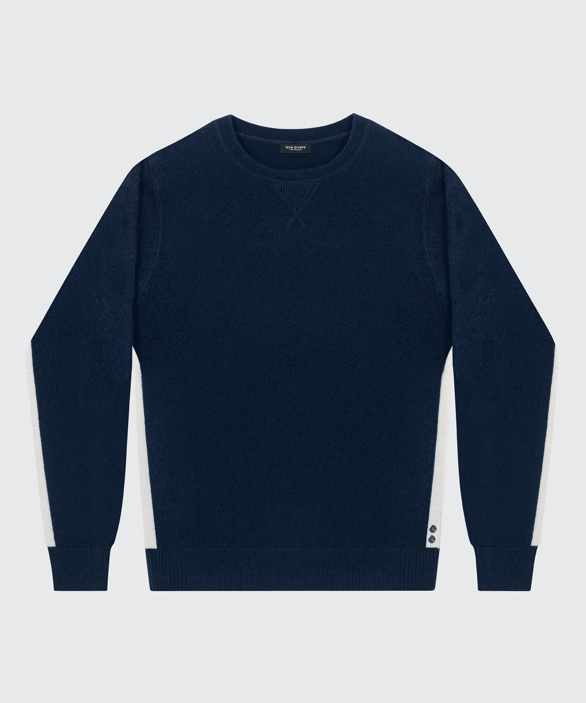 Cashmere Sweatshirt Side Lines: Navy