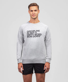 Organic Cotton Sweatshirt "DISCIPLINE": Grey Melange