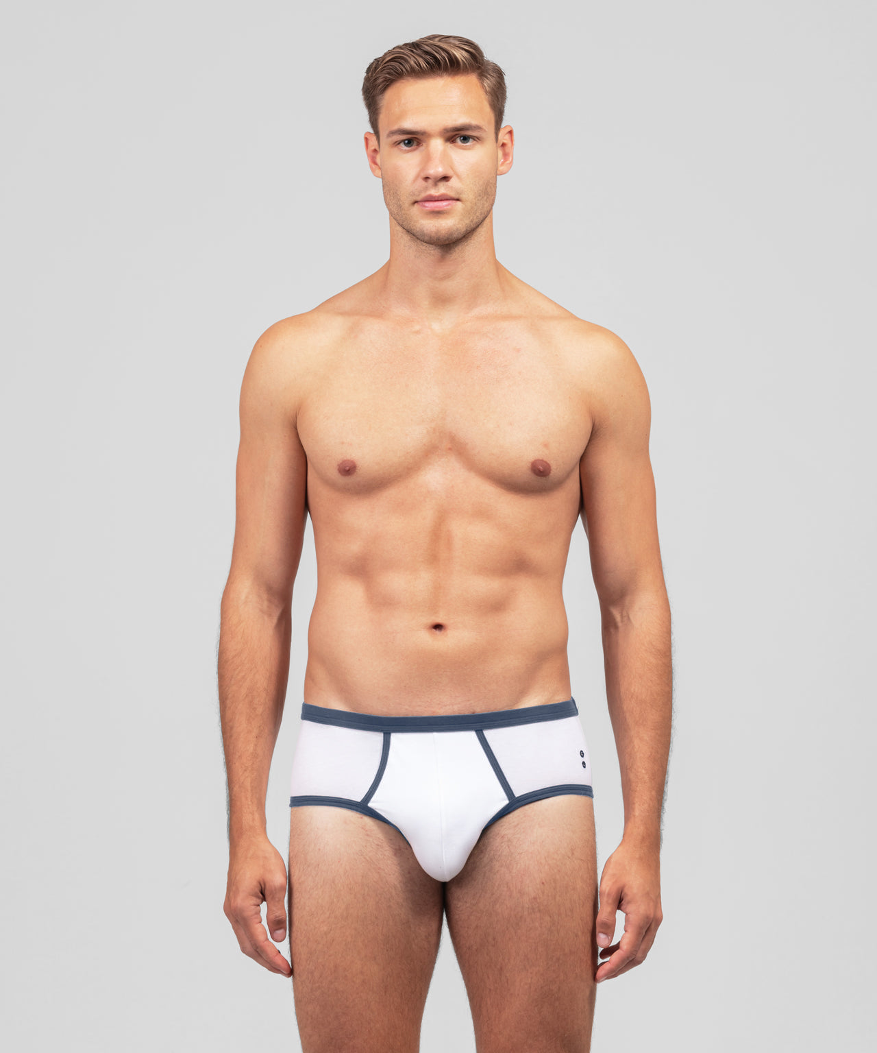 Sports Y-Front Briefs: White/Skyfall