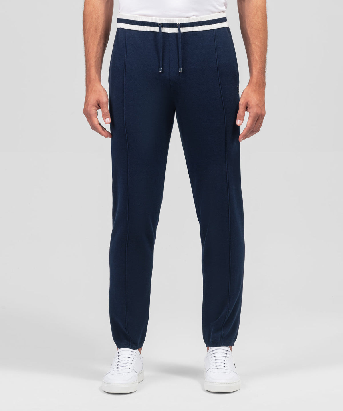 Cotton Silk Tennis Pants: Navy