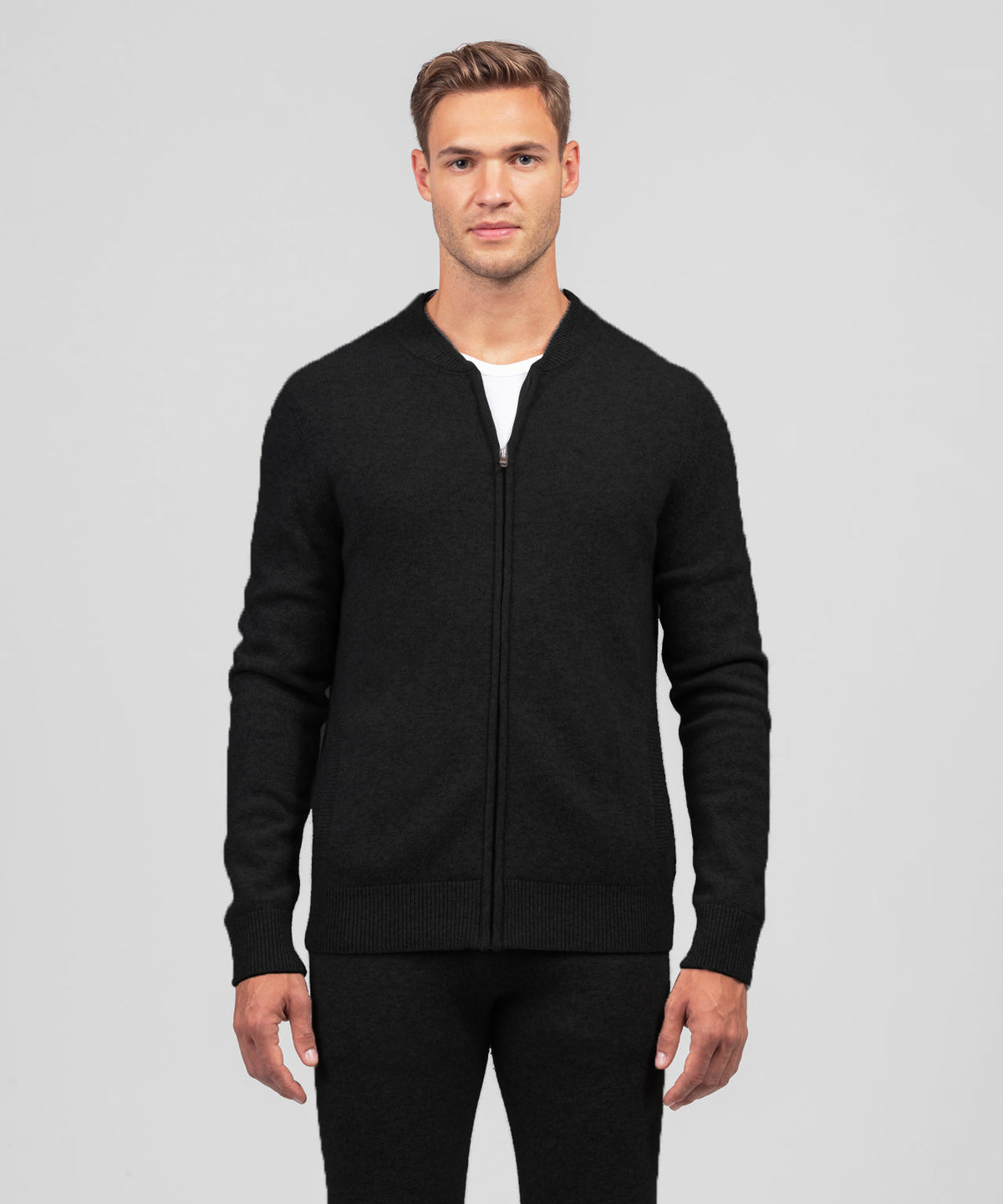 Cashmere Tennis Jacket: Black