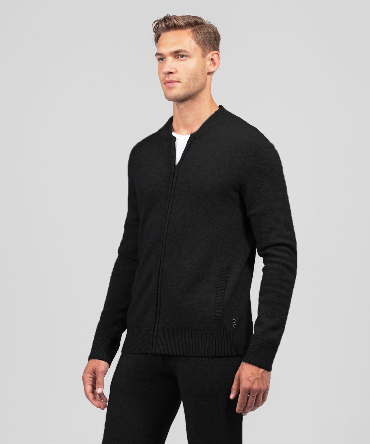 Cashmere Tennis Jacket: Black