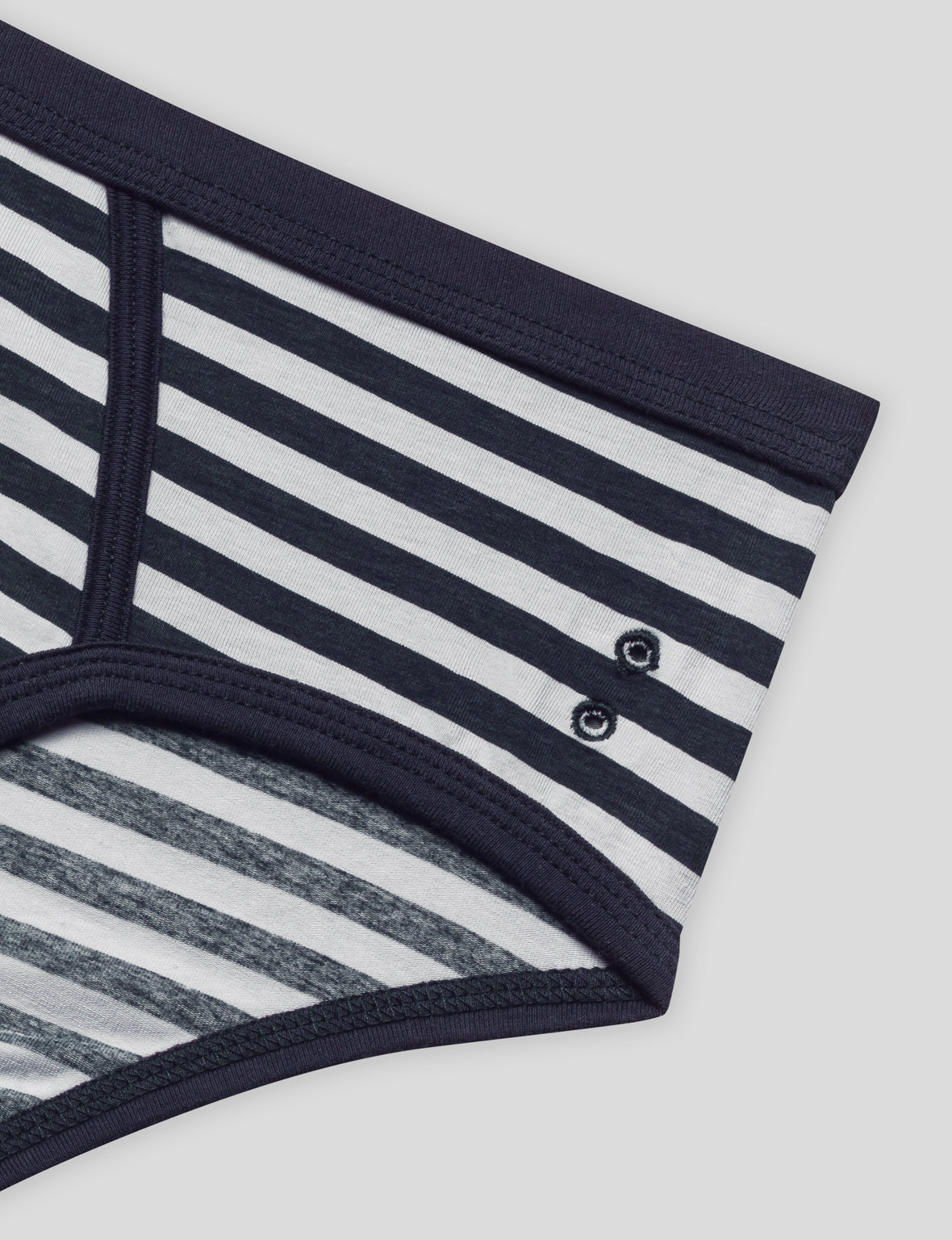 Striped Y-Front Briefs: Navy/White