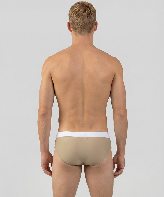 Swim Briefs w. Waistband: Sand