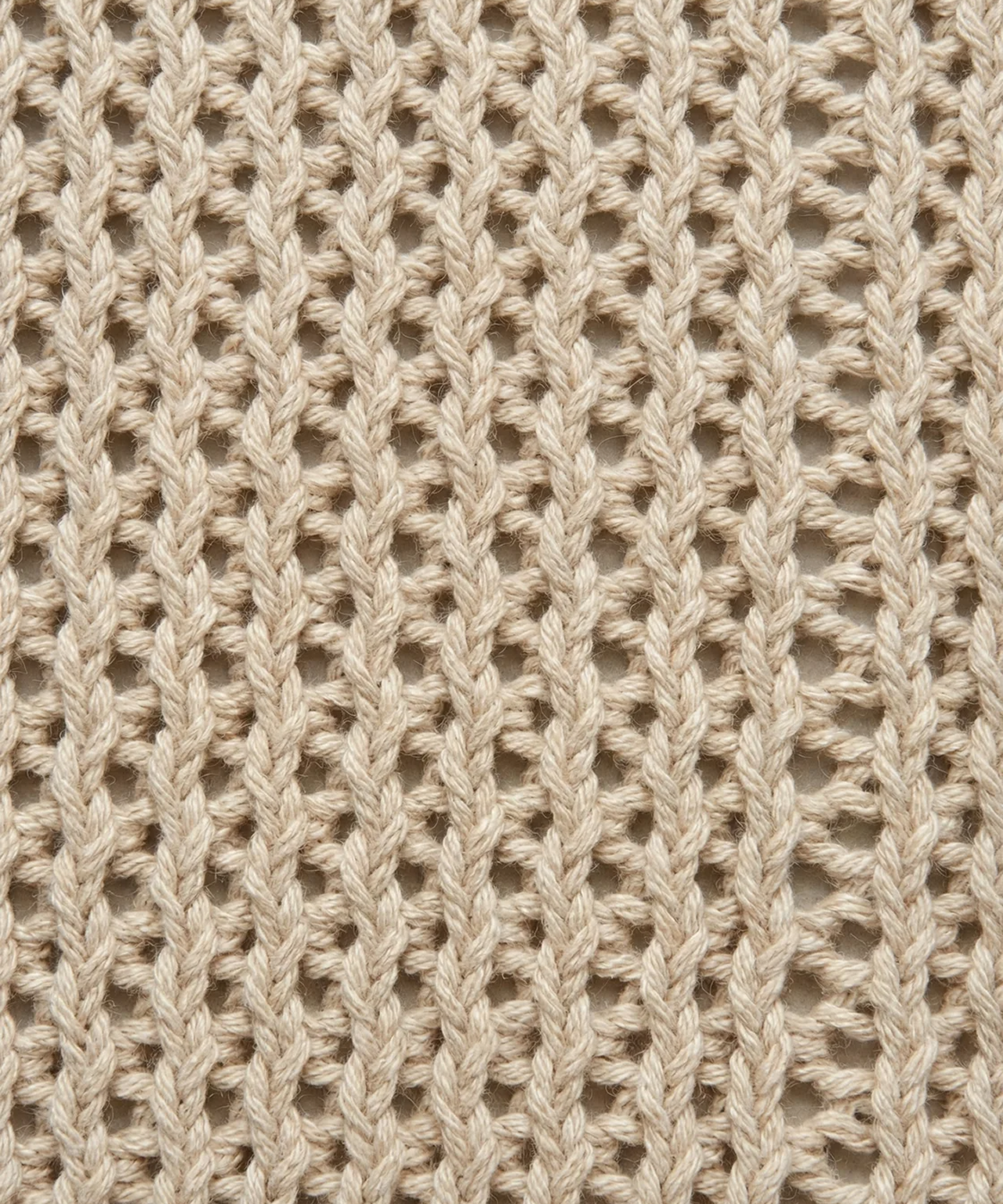 Organic Cotton Crochet Knit Shorts: Natural