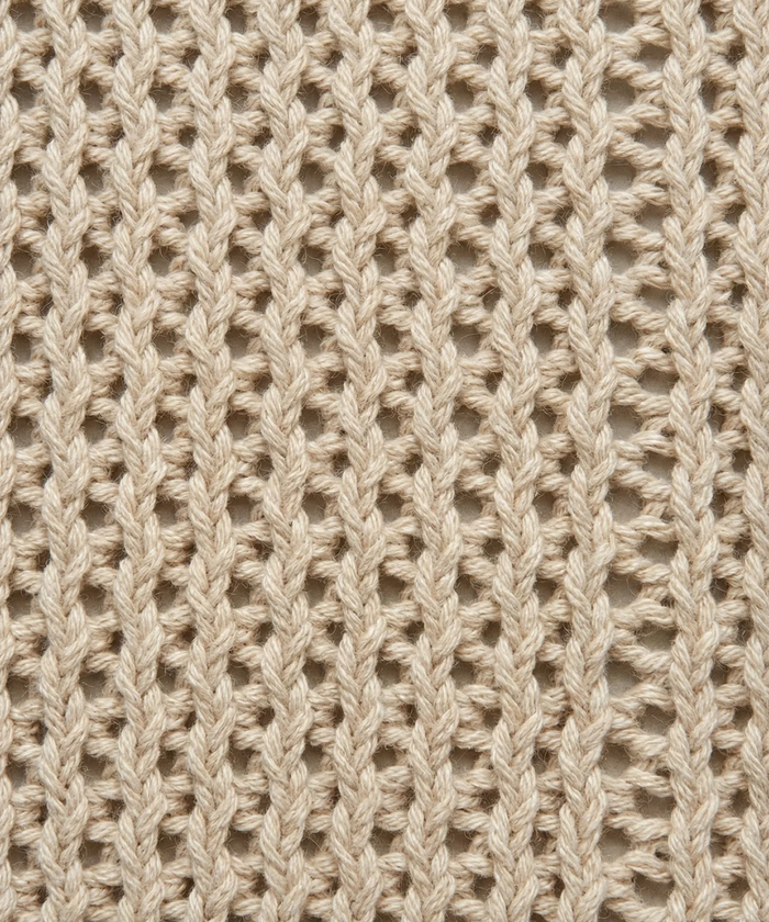 Organic Cotton Crochet Knit Shorts: Natural