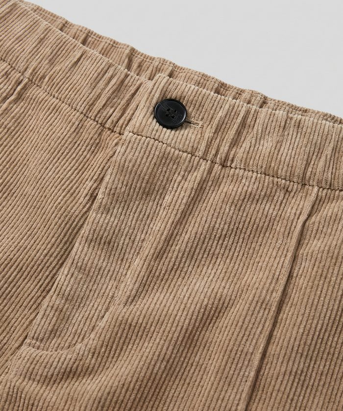 Corduroy Tennis Shorts: Beige