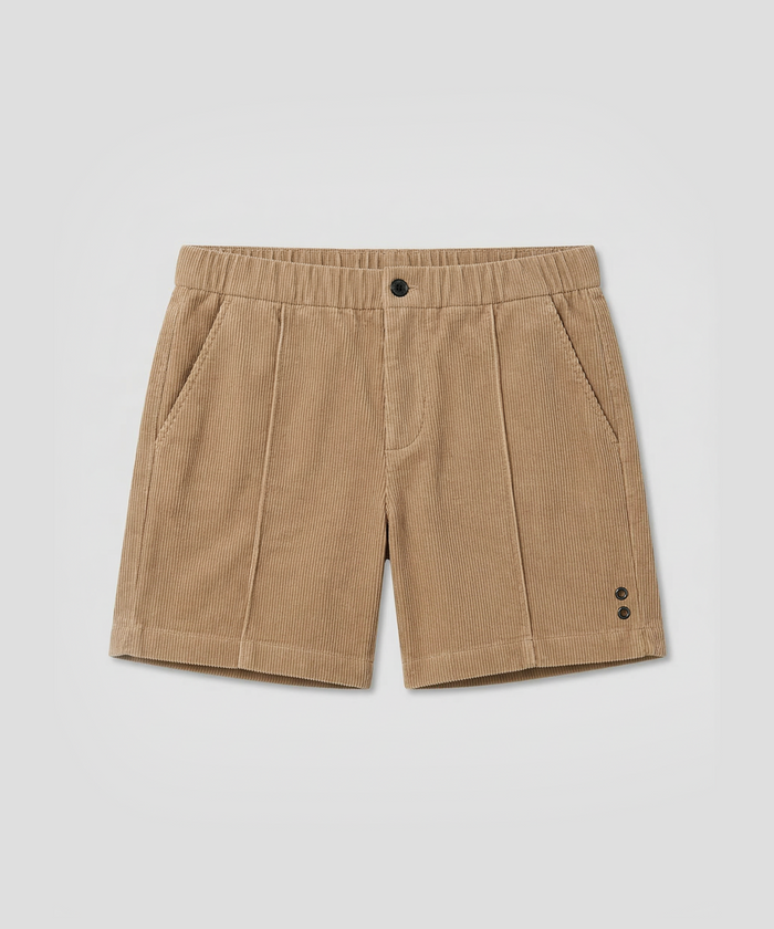 Corduroy Tennis Shorts: Beige