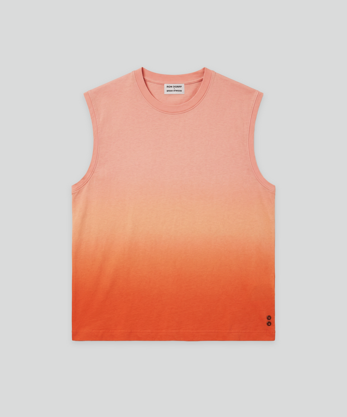 Light Organic Cotton Sleeveless Sweatshirt: Sunset Orange