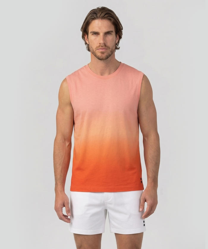 Light Organic Cotton Sleeveless Sweatshirt: Sunset Orange