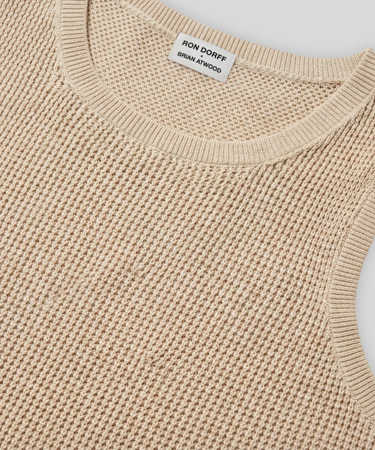 Organic Cotton Crochet Knit Tank Top: Natural