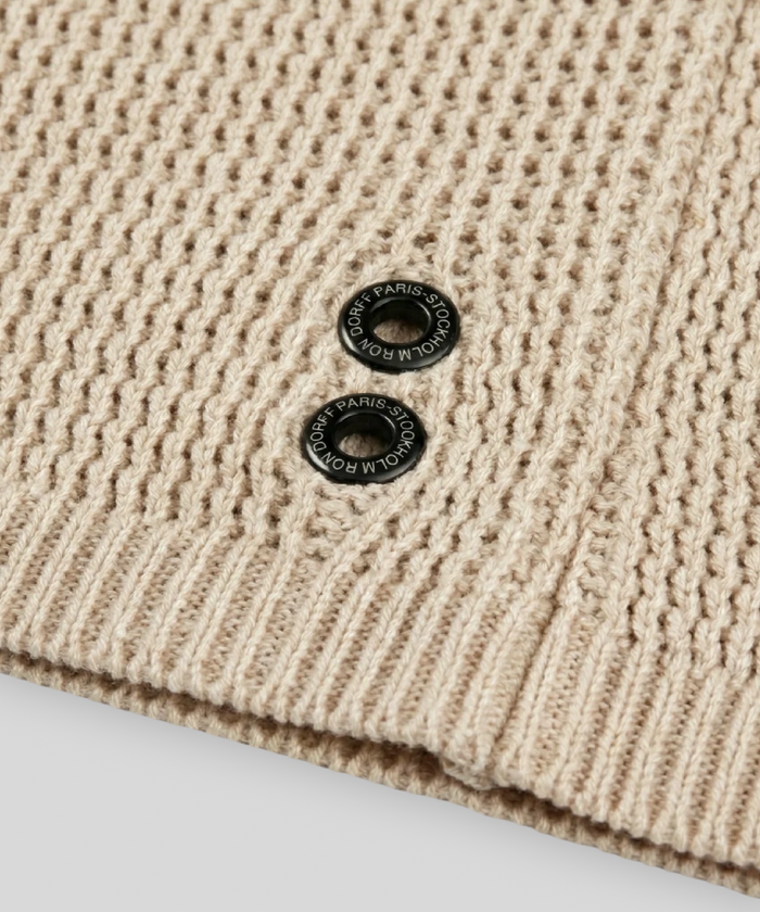 Organic Cotton Crochet Knit Tank Top: Natural