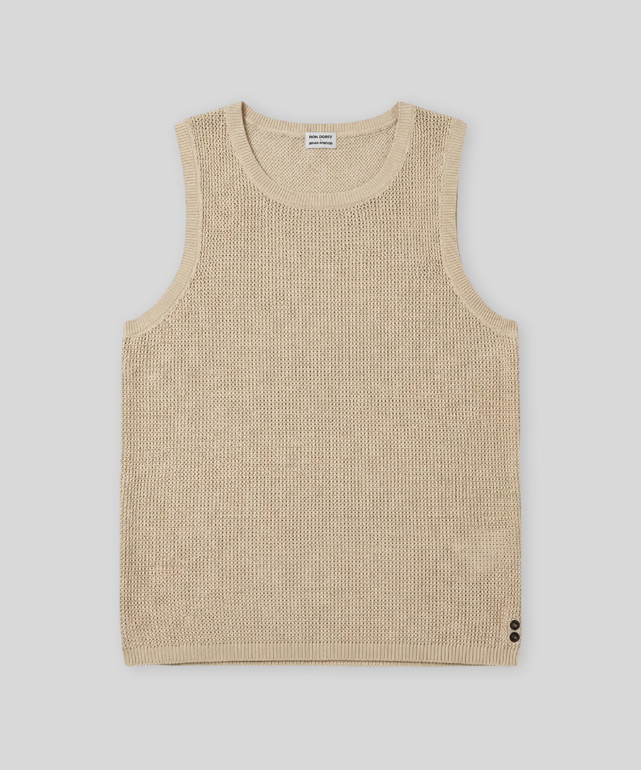 Organic Cotton Crochet Knit Tank Top: Natural
