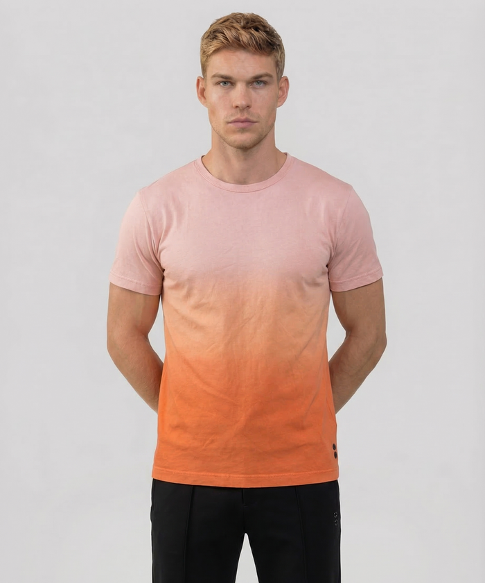 Crew Neck T-Shirt Eyelet Edition: Sunset Orange