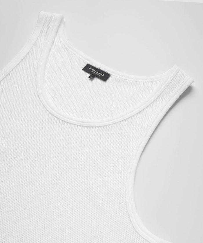 Mesh Tank Top: White
