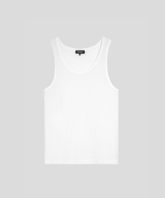 Mesh Tank Top: White