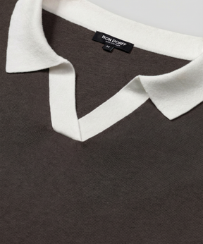 Cotton Linen Polo: Espresso