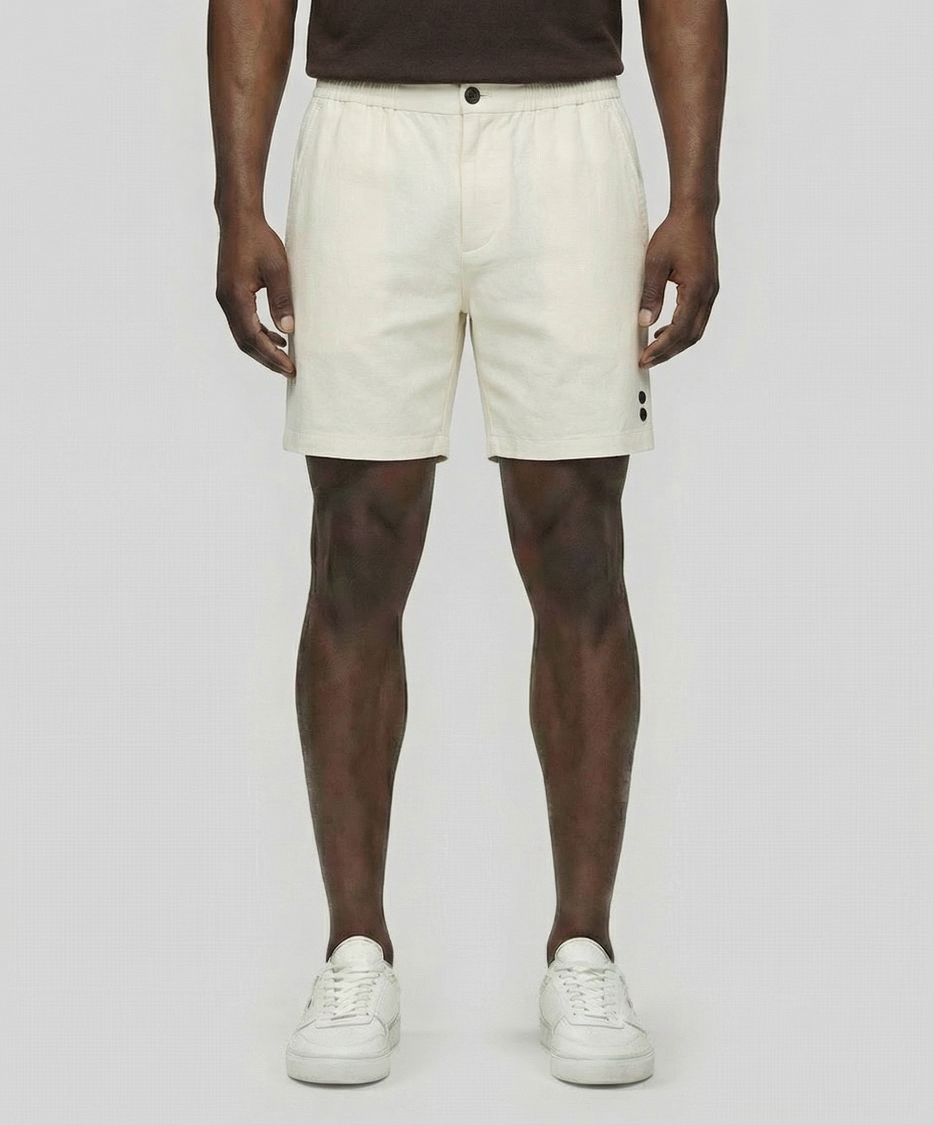 Cotton Linen Shorts: Off White