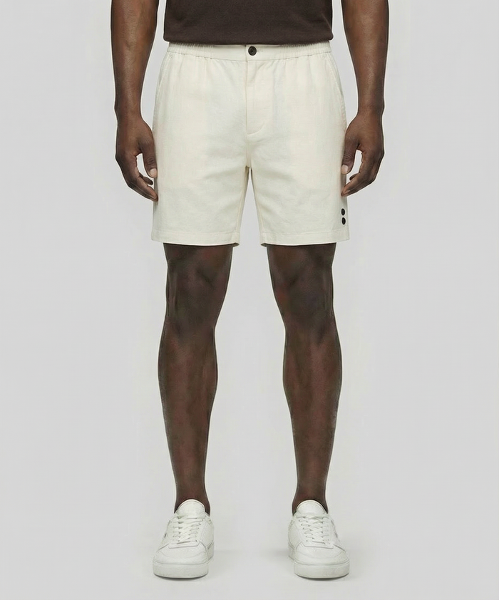 Cotton Linen Shorts: Off White