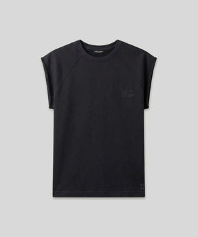 Organic Cotton Sleeveless Sweatshirt "DISCIPLINE": Black