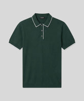 Cotton-Silk Polo: Court Green