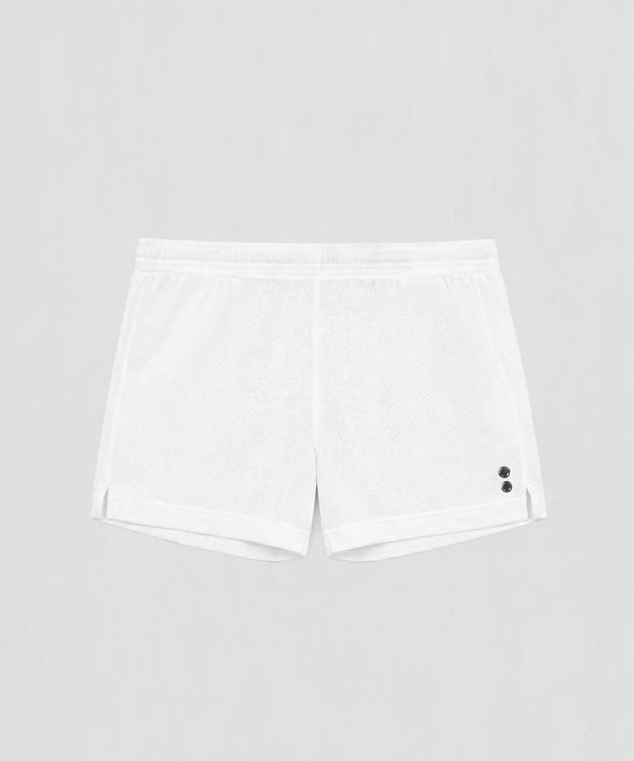 Mesh Home Shorts: White