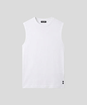 Light Cotton Sleeveless Sweatshirt: White