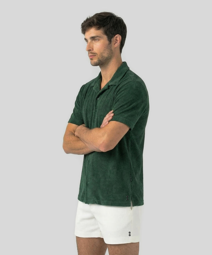 Cotton Terry Shirt: Court Green