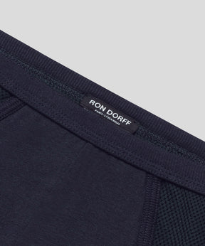 Cotton Mesh Y-Front Briefs: Navy