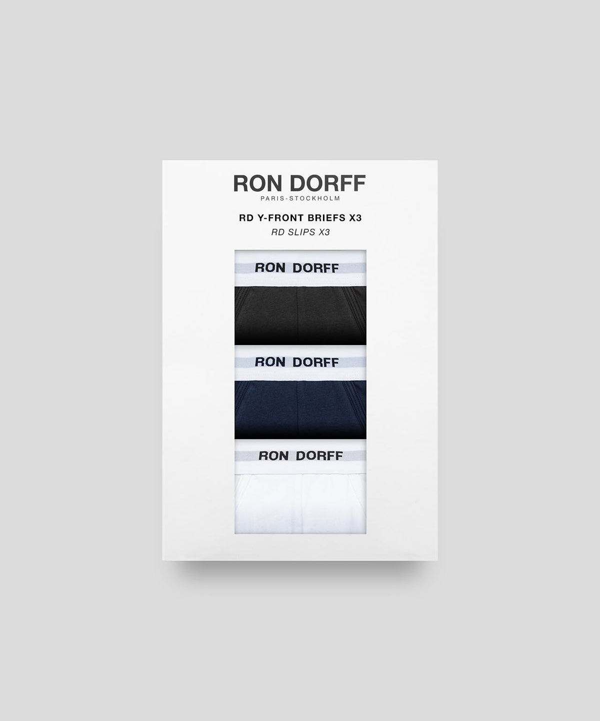 RON DORFF Y-Front Briefs Kit: Navy/White/Black