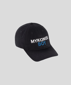 Cotton Coach Cap "MYKONOS BOY": Black