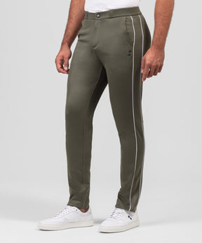 Track Pants w. Piping: Dark Olive Green