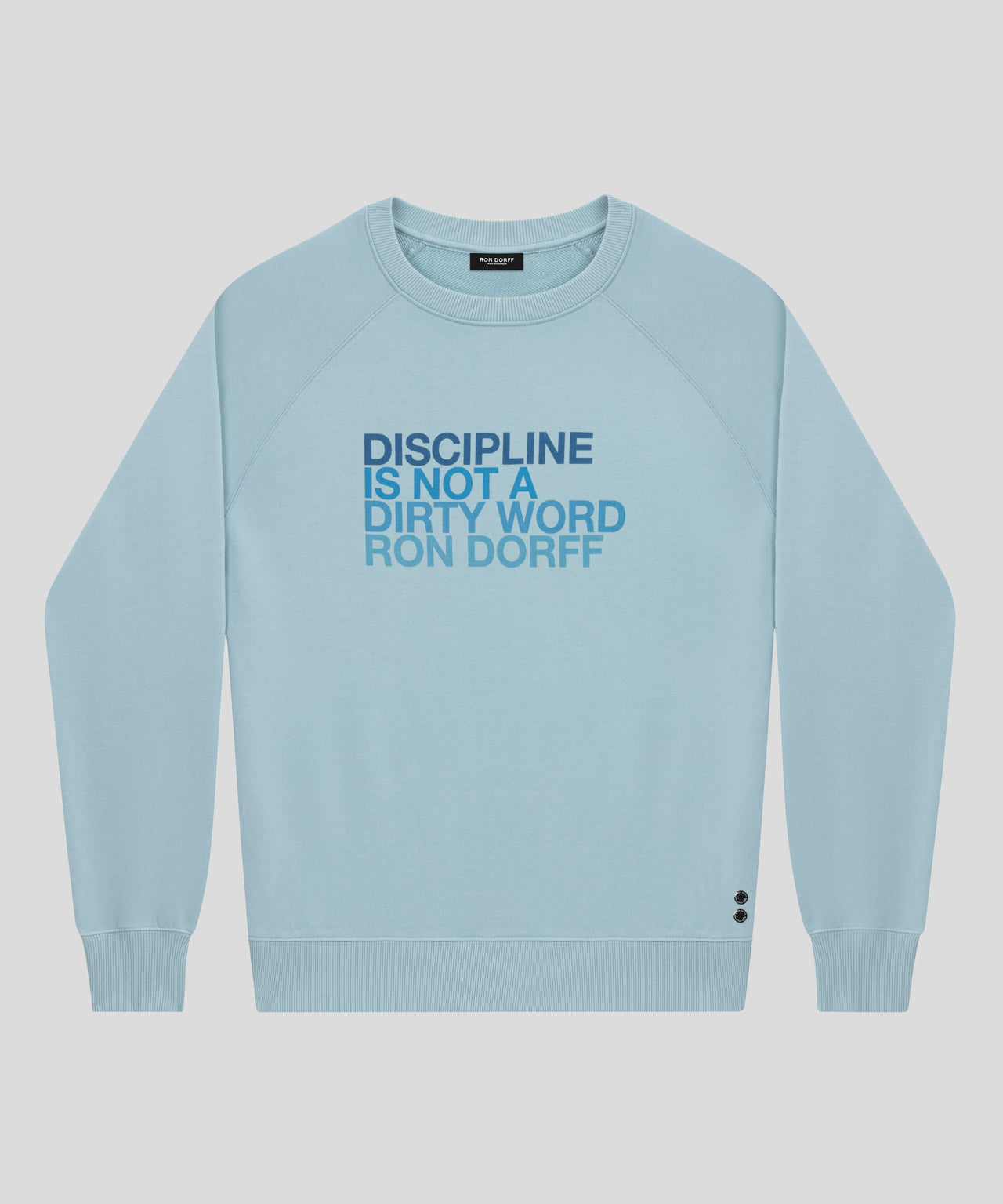 Organic Cotton Sweatshirt "DISCIPLINE": Morning Blue