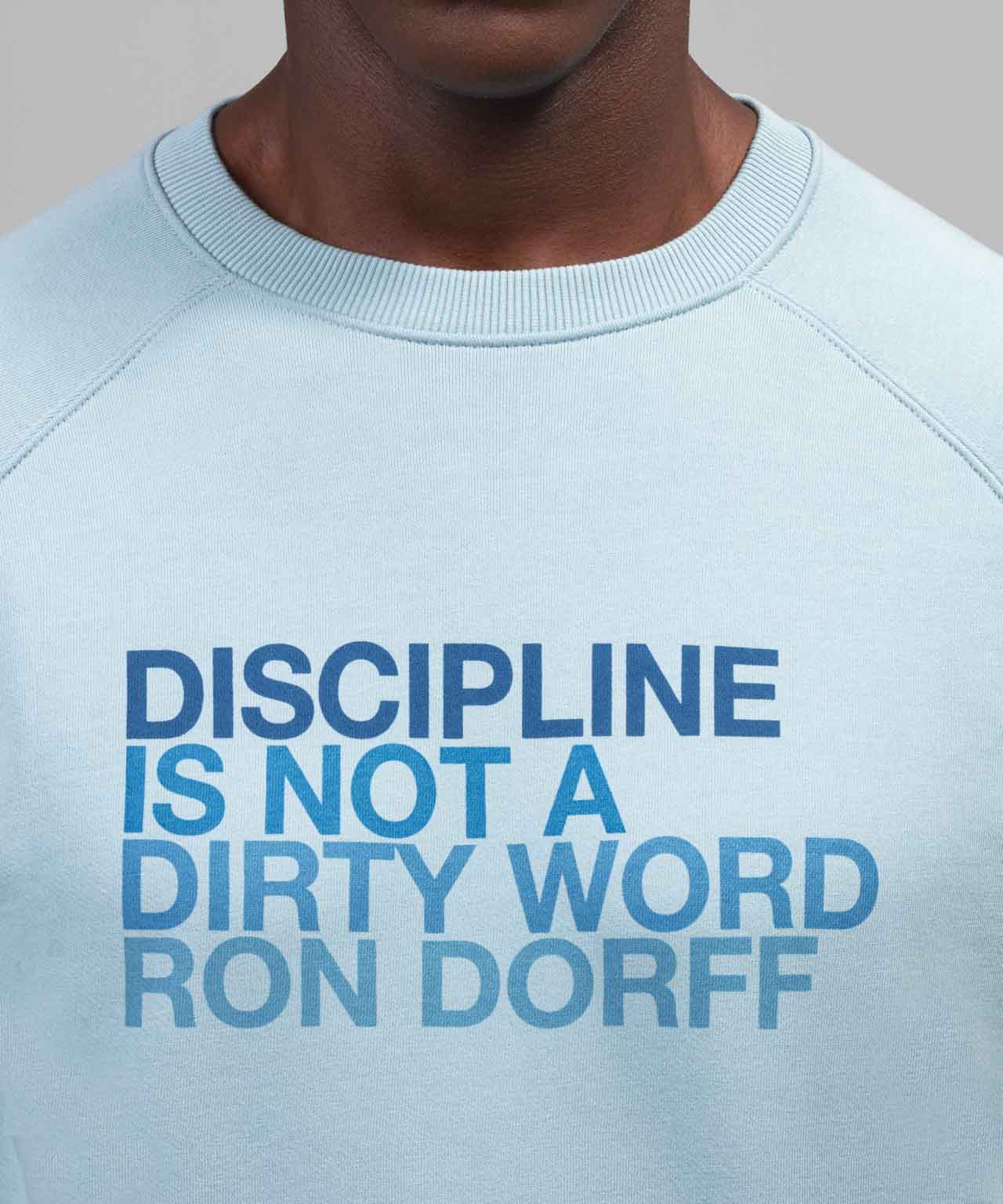 Organic Cotton Sweatshirt "DISCIPLINE": Morning Blue