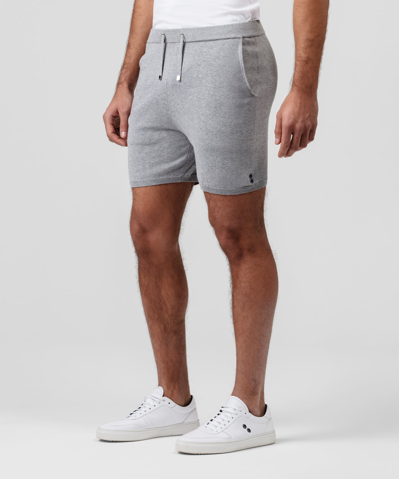 Cotton Cashmere Shorts: Grey Melange