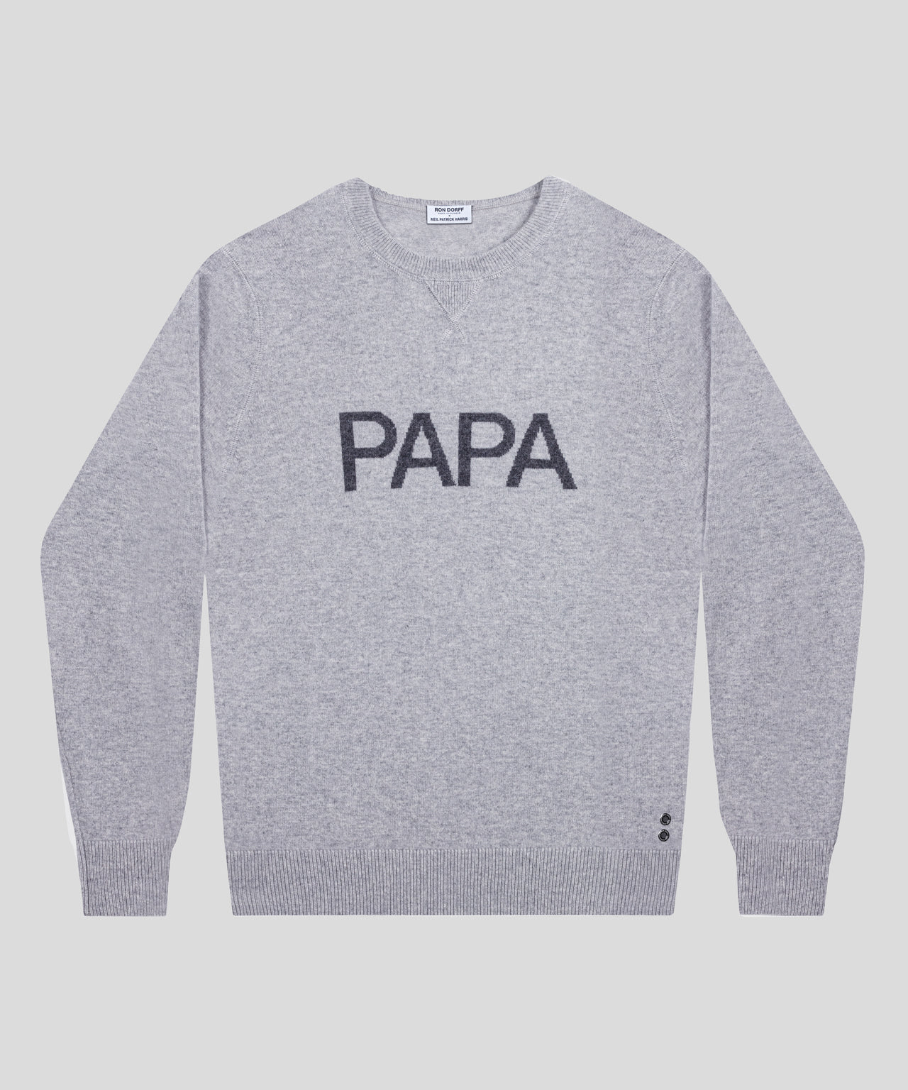 Cashmere Sweatshirt "PAPA": Heather Grey
