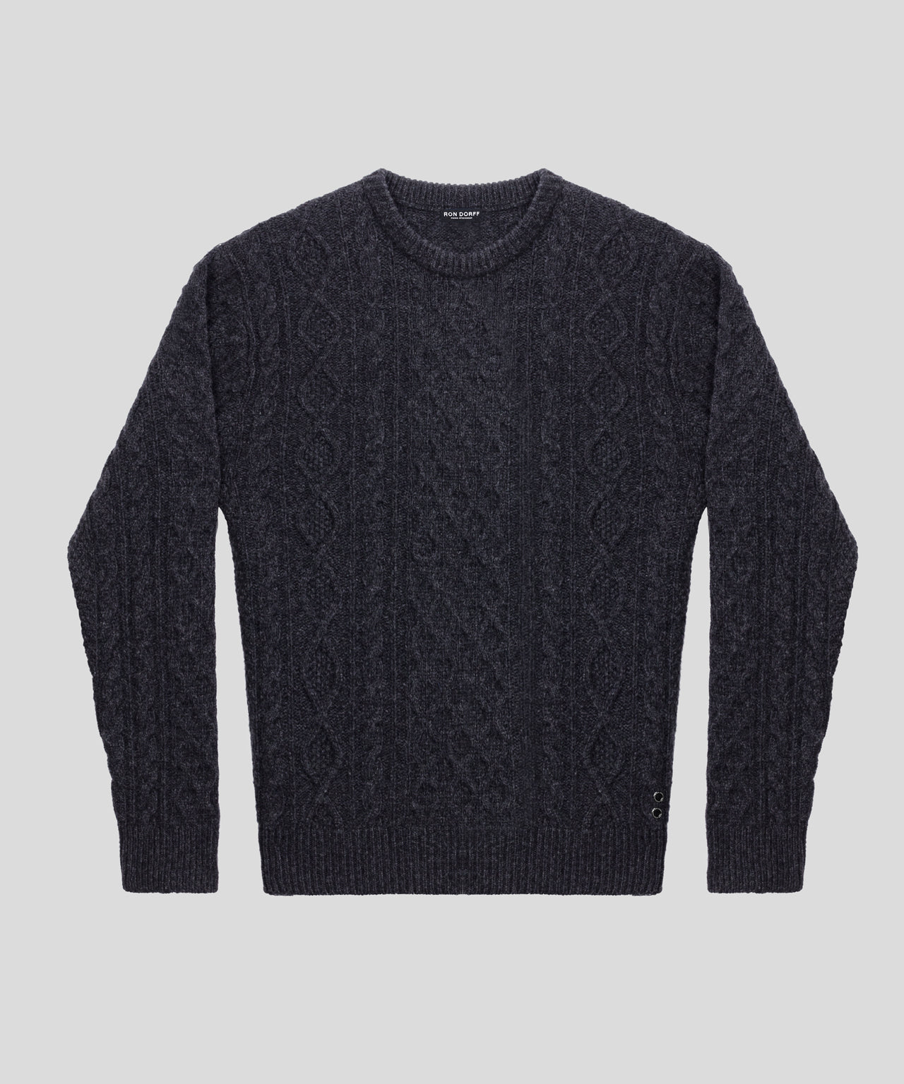 Cashmere-Wool Telemark Sweater: Dark Grey Melange